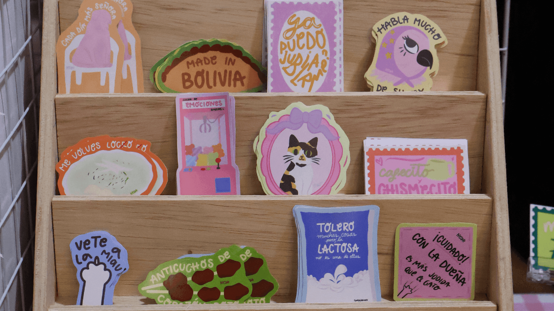 Muestra de stickers de un participante